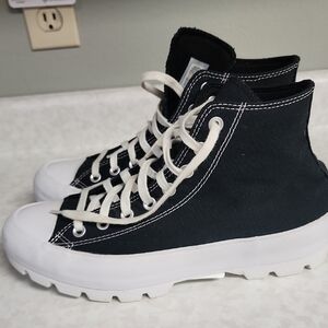 Converse Black and White wide sole All Star Sneakers womens 11 number 916
